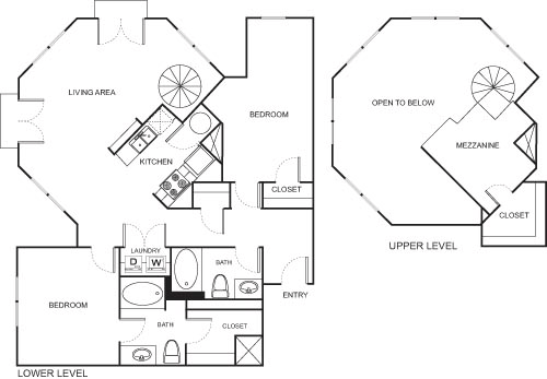 Two Bedroom Mezzanine- 4525 Floorplan Image